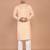 Men's woven design mandarin collar cotton straight kurta