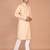 Men's woven design mandarin collar cotton straight kurta