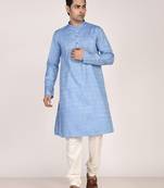 Men's self embossed designer cotton kurta