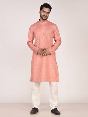 Men's self embossed designer cotton kurta 1