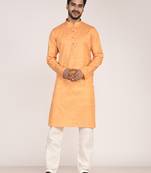 Men's self embossed designer cotton kurta