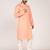 Men's woven design mandarin collar cotton straight kurta