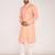 Men's woven design mandarin collar cotton straight kurta