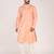 Men's woven design mandarin collar cotton straight kurta