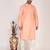 Men's woven design mandarin collar cotton straight kurta