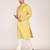 Men's woven design mandarin collar cotton straight kurta
