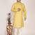 Men's woven design mandarin collar cotton straight kurta
