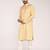 Men's woven design mandarin collar cotton straight kurta