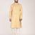Men's woven design mandarin collar cotton straight kurta