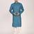 Men's woven design mandarin collar cotton straight kurta