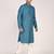 Men's woven design mandarin collar cotton straight kurta