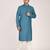 Men's woven design mandarin collar cotton straight kurta