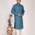 Men's woven design mandarin collar cotton straight kurta