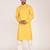 Men's woven design mandarin collar cotton straight kurta