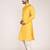Men's woven design mandarin collar cotton straight kurta