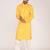 Men's woven design mandarin collar cotton straight kurta