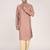 Men's woven design mandarin collar cotton straight kurta