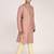 Men's woven design mandarin collar cotton straight kurta