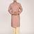 Men's woven design mandarin collar cotton straight kurta