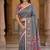 Multi Color ajarakh Print And Mirror work Silk Blend Saree