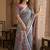 Multi Color ajarakh Print And Mirror work Silk Blend Saree