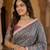 Multi Color ajarakh Print And Mirror work Silk Blend Saree