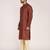 Men's woven design mandarin collar cotton straight kurta