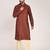 Men's woven design mandarin collar cotton straight kurta
