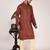 Men's woven design mandarin collar cotton straight kurta
