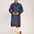 Men's woven design mandarin collar cotton straight kurta