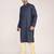 Men's woven design mandarin collar cotton straight kurta