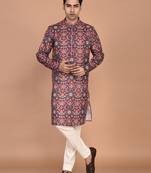 Men's ethnic motifs cotton printed kurta