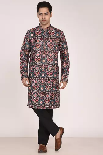 Men's ethnic motifs cotton printed kurta
