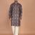 Men's floral printed mandarin collar cotton kurta