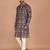 Men's floral printed mandarin collar cotton kurta