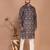 Men's floral printed mandarin collar cotton kurta