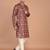 Men's floral printed mandarin collar cotton kurta