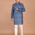 Men's floral printed mandarin collar cotton kurta