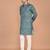 Men's floral printed mandarin collar cotton kurta
