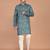 Men's floral printed mandarin collar cotton kurta
