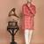 Men's floral printed mandarin collar cotton kurta