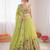 parrot green organza silk thread sequin lehenga choli set