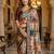 Multi Color Printed And Mirror Work Silk Blend Saree
