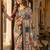 Multi Color Printed And Mirror Work Silk Blend Saree