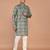 Men's floral printed mandarin collar cotton kurta
