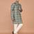 Men's floral printed mandarin collar cotton kurta
