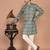 Men's floral printed mandarin collar cotton kurta