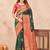 Sea green soft silk blend banarasi jacuard work designer party wear saree with unstitched blouse piece
