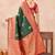 Sea green soft silk blend banarasi jacuard work designer party wear saree with unstitched blouse piece