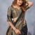 Black soft silk blend banarasi jacuard work designer party wear saree with unstitched blouse piece